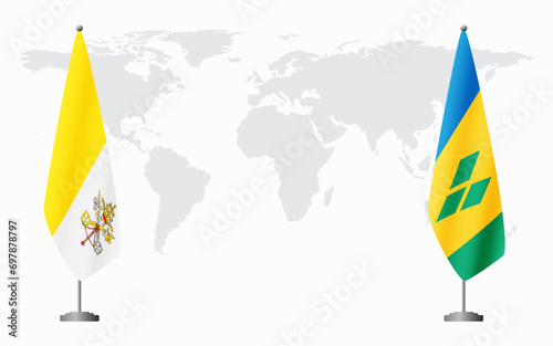 Vatican and Saint Vincent and the Grenadines flags for off