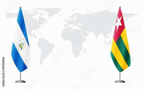 Nicaragua and Togo flags for official meeting