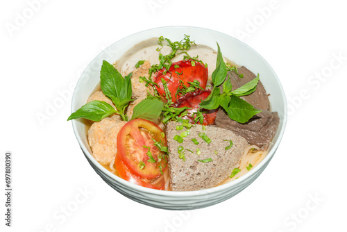 Vietnamese crab paste noodle soup (bun rieu cua)