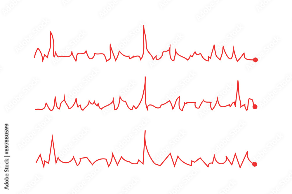 ECG heart beat line icon symbol, Heart beat pulse hospital logo sign. Vector. - obrazy, fototapety, plakaty 