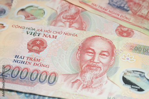 Background of Vetnamese currency - Vietnamese dong photo
