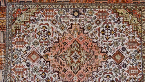 Close-up view of  persian rug photo