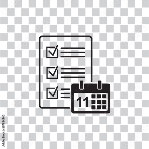 business schedule icon vector illustration on transparent background