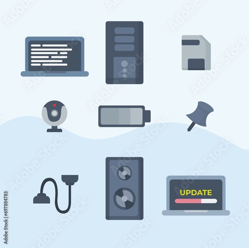 vector technology with devices in flat style