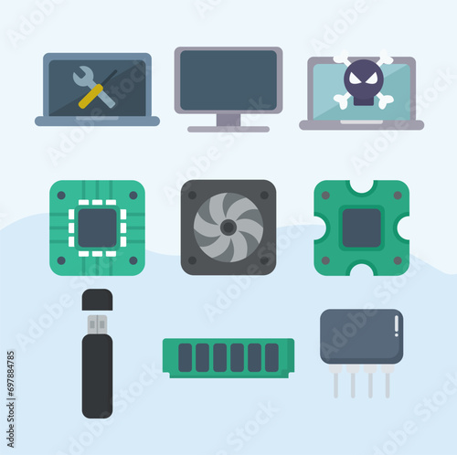 vector technology with devices in flat style