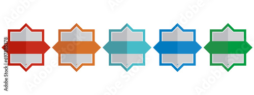 Collection of company badge certificates. Vector illustration of certified logo design for award.