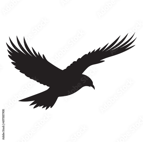 Bird Silhouette vector icon isolated on white background.