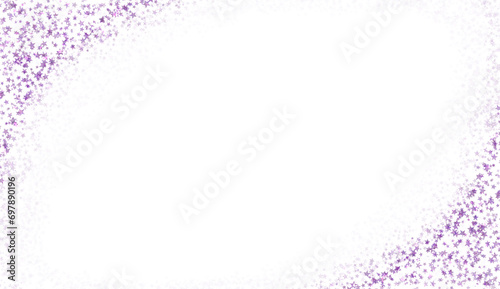 Abstract purple glitter star frame on transparent background. Design for decorating,background, wallpaper, illustration.