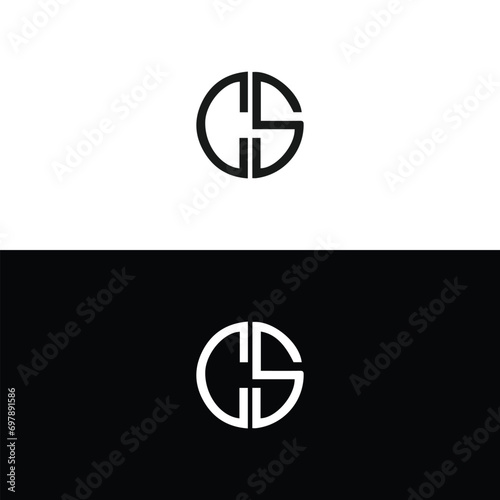 CS logo. C S design. White CS letter. CS, C S letter logo design. Initial letter CS linked circle uppercase monogram logo. C S letter logo vector design. 