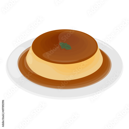 Logo illustration vector Panna cotta dessert 