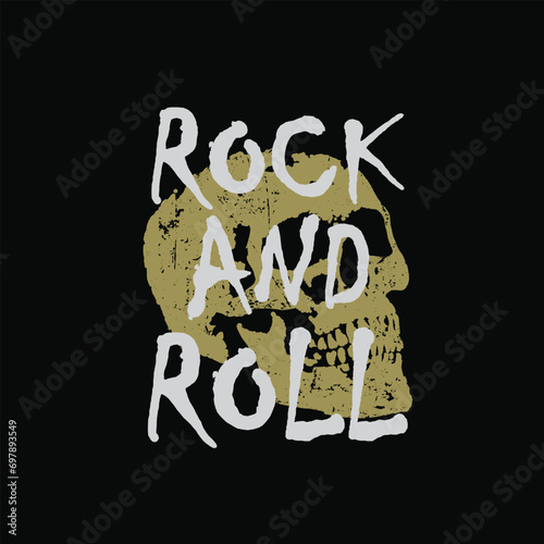 Rock and roll graphic t-shirt and apparel design