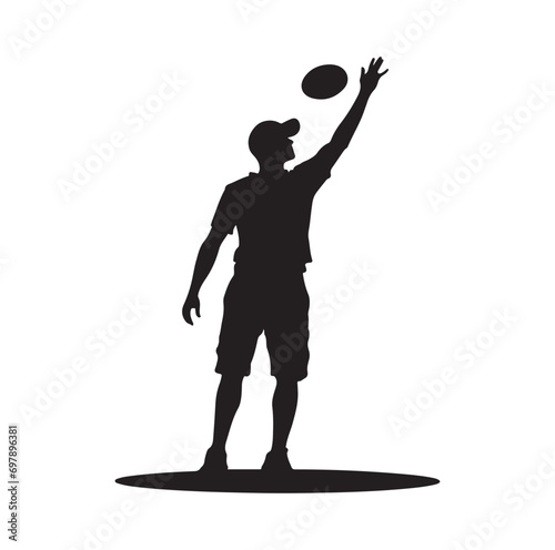 disc golf throw silhouette vector illustration