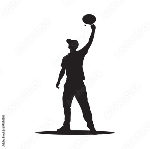 disc golf throw silhouette vector illustration