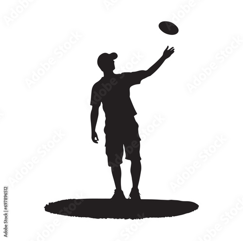 disc golf throw silhouette vector illustration
