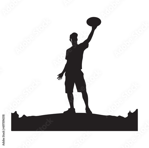 disc golf throw silhouette vector illustration