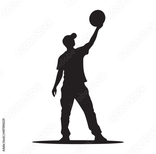 disc golf throw silhouette vector illustration