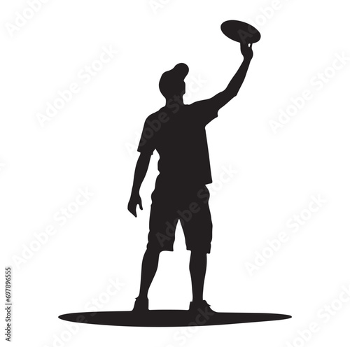 disc golf throw silhouette vector illustration