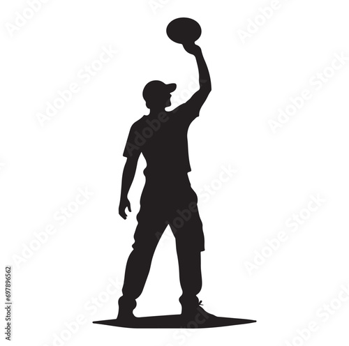 disc golf throw silhouette vector illustration