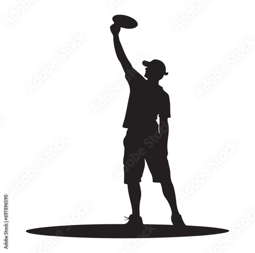 disc golf throw silhouette vector illustration