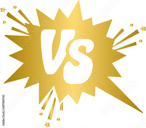 Golden versus vs icon, gold versus letter, golden vs icon
 photo