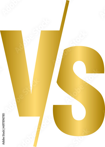 Golden versus vs icon, gold versus letter, golden vs icon
