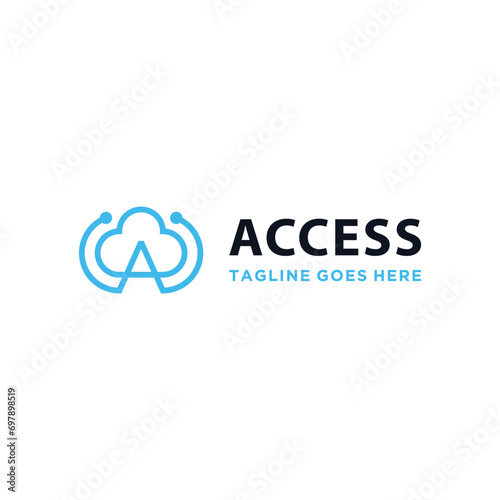 Initial Letter A Sky Clouds For Weather Season Logo Design