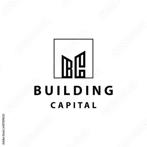 Initial Letter BC C B CB Monogram With Geometric Lines Square Frame For Real Estate Property Apartment Building Logo Design