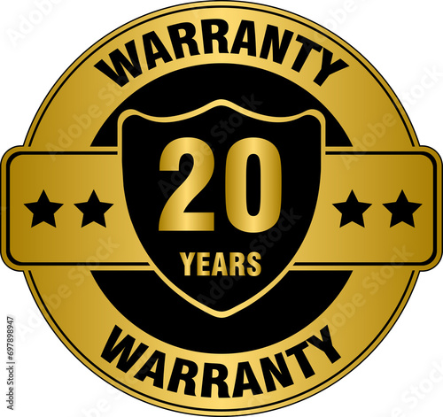 20 years warranty golden label, 20 years warranty gold badge