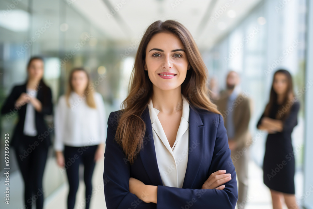 businesswoman with team 