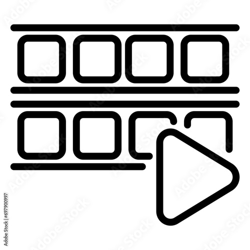 Play icon, line icon style