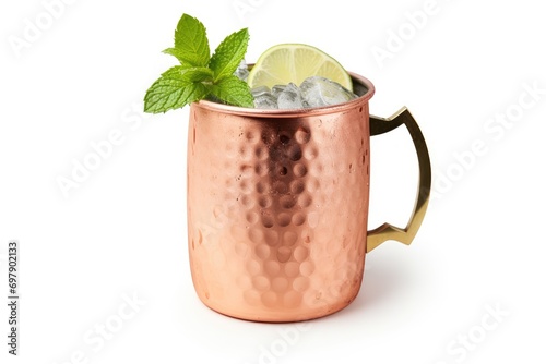 moscow mule cocktail isolated on white background photo