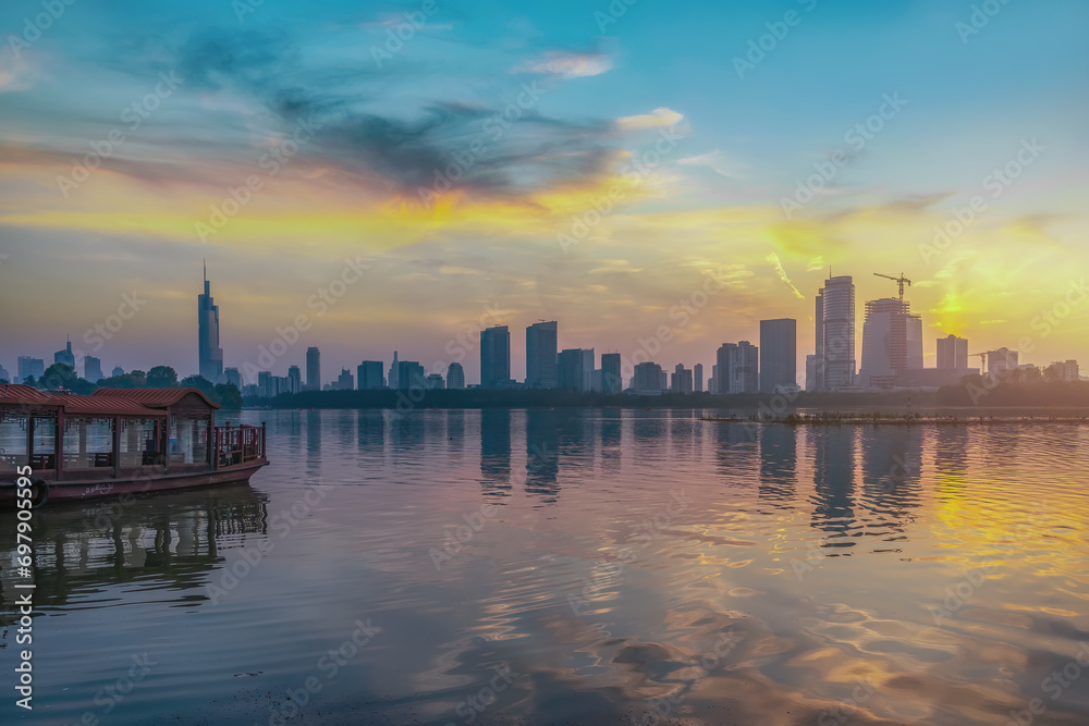 Urban Street Scenery by Xuanwu Lake in Nanjing