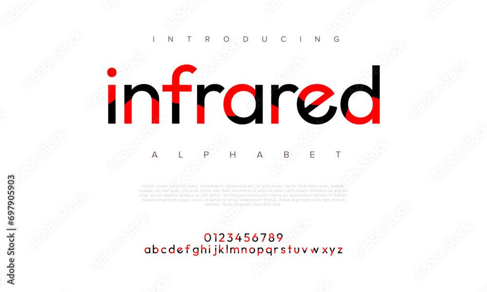 Infrared creative modern urban alphabet font. Digital abstract moslem, futuristic, fashion, sport, minimal technology typography. Simple numeric vector illustration Infrared creative modern urban alphabet font. Digital abstract moslem, futuristic, fashion, sport, minimal technology typography. Simple numeric vector illustration