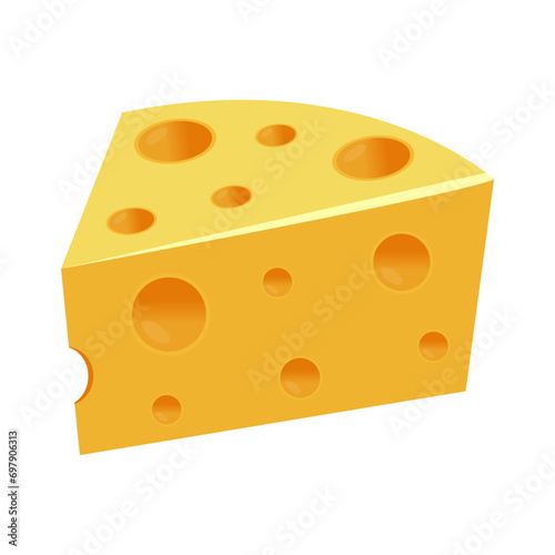 Piece of cheese food vector