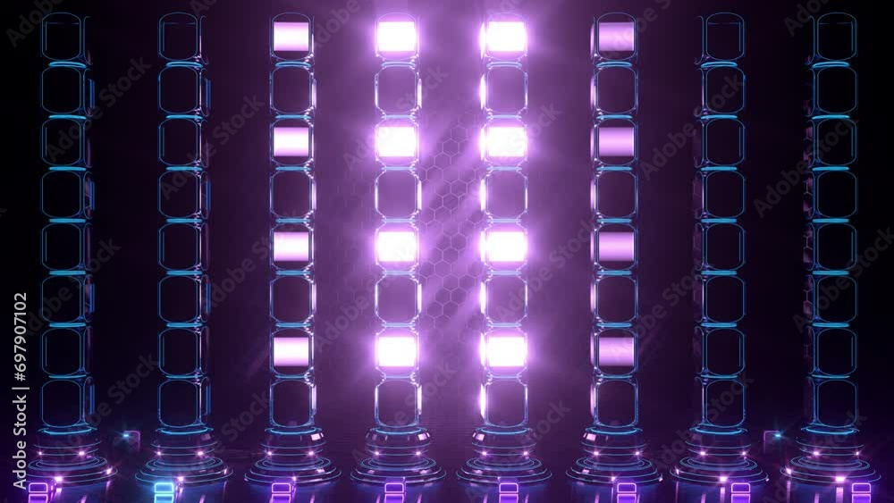 Spinning Vertical Lights .Perfect for music videos, nightclubs, stage performances, LED screens and projection cards.