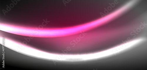 Neon-lit waves surge across background, mesmerizing dance of luminescence and motion. Dynamic backdrop captures essence of energy and modern aesthetics
