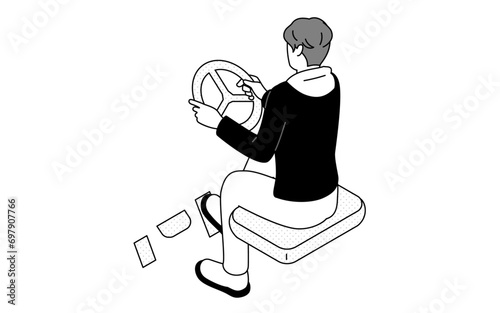 Men who play car driving and racing games