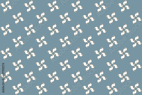 Geometric of tile pattern vector. Design waves white on pastel blue background. Design print for illustration, textile, carpet, cloth, cover, card, background, wallpaper. Set 10