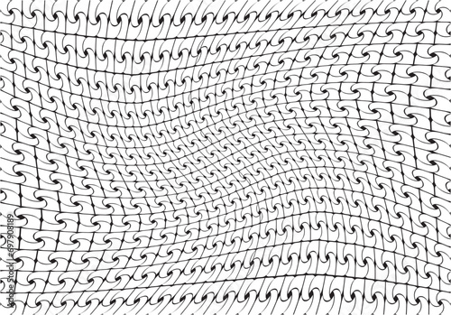 Geometric of tile pattern vector. Design halftone woven black on white background. Design print for illustration, textile, carpet, cloth, cover, card, background, wallpaper. Set 12