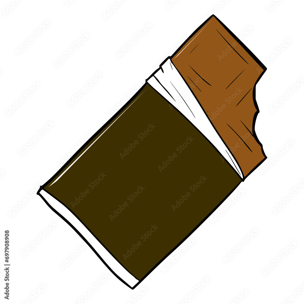 Chocolate bar illustration colored hand drawn Chocolate bar illustration colored hand drawn