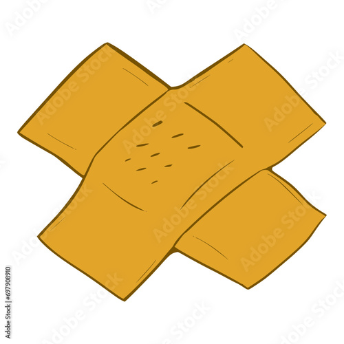 band aid illustration hand drawn isolated vector