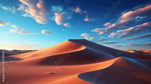 Sand Dune Landscape Desktop Wallpaper Generated with AI Illustration