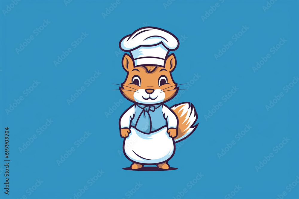 squirrel chef cartoon vector design