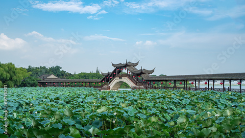 Street View of Jinxi Ancient Town in Jiangnan Water Township.. photo