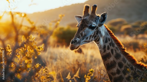 giraffe safari background morning vibes
