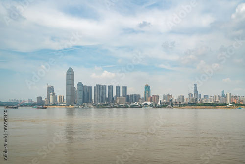 Outdoor Wuhan Urban Architecture Skyline..