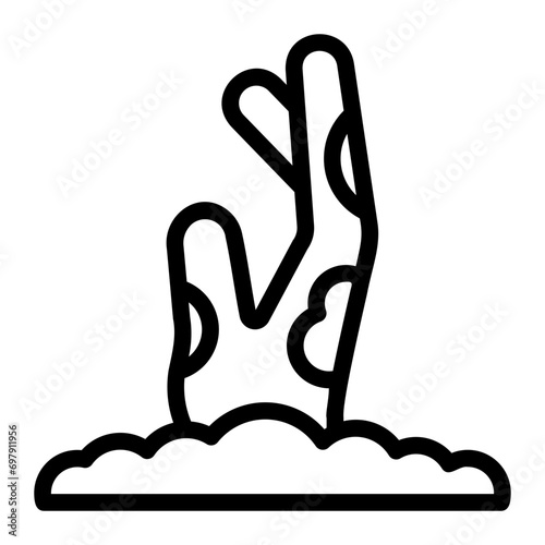 zombie line icon