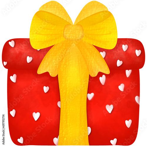 red gift box with bow photo