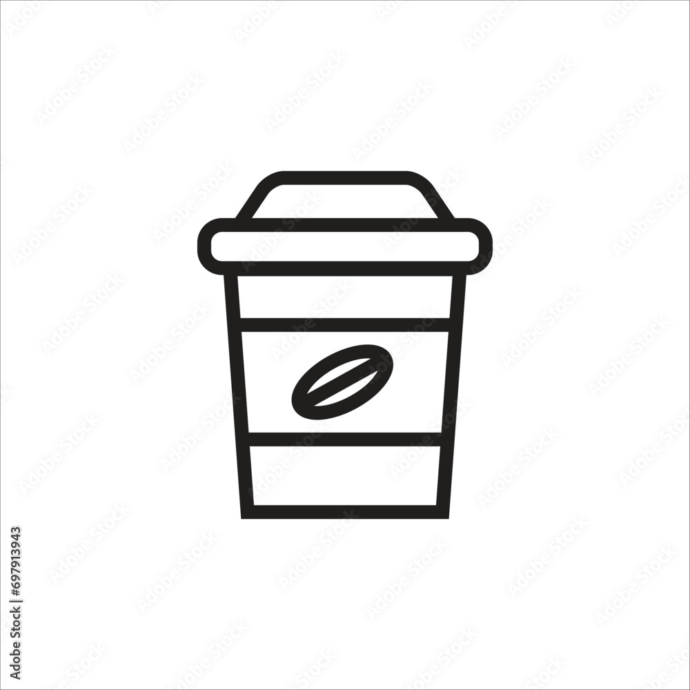 coffe papper cup vector icon line coffe papper cup vector icon line