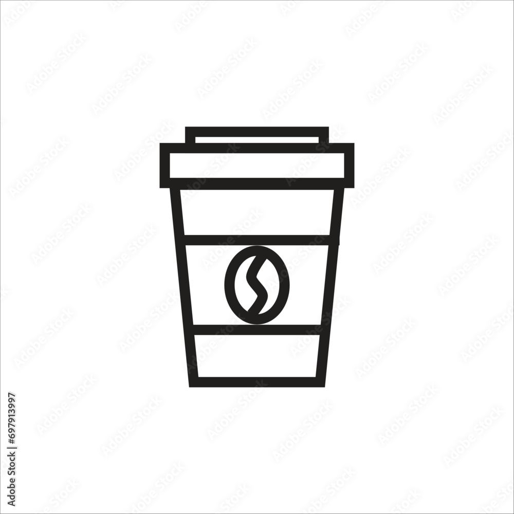 coffe papper cup vector icon line coffe papper cup vector icon line